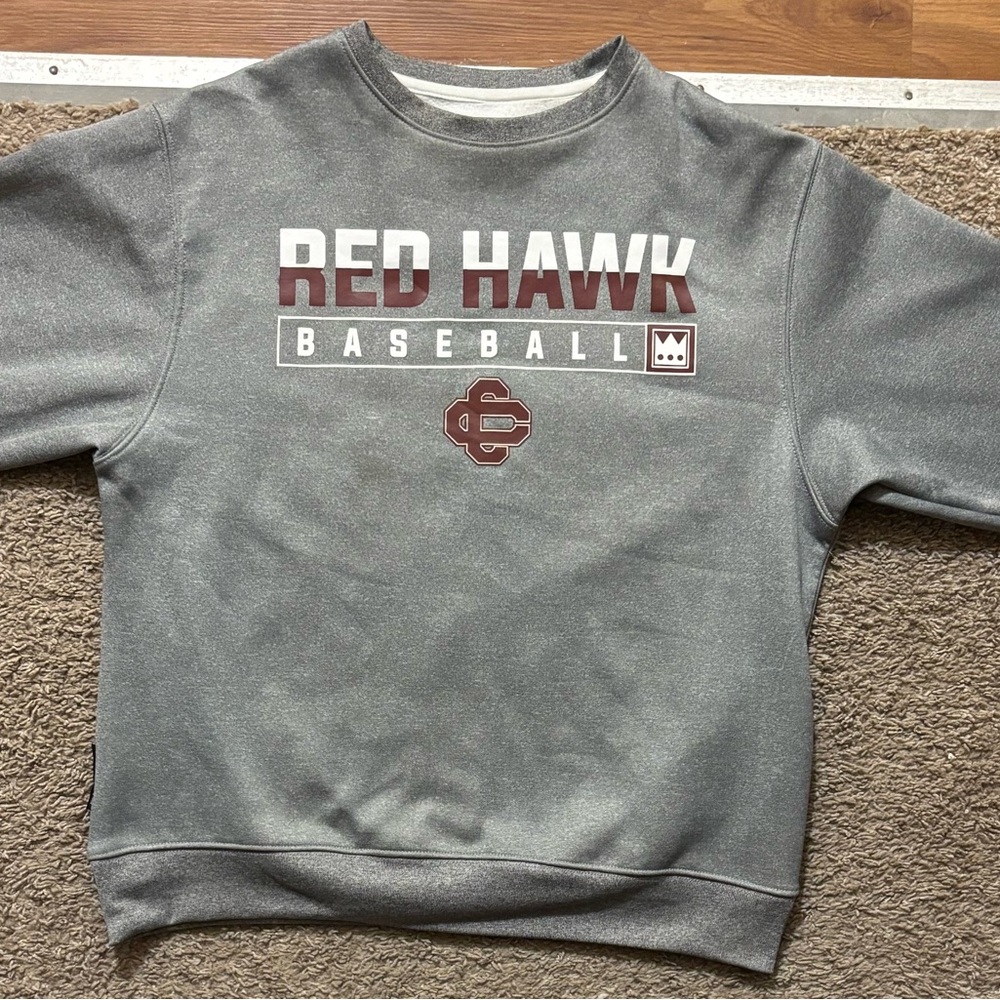 Novus NWOT Gray Red Hawk Baseball Men's Md Sweatshirt Brand New